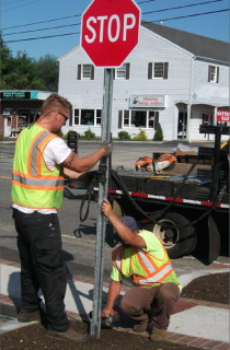 installing stop sign
