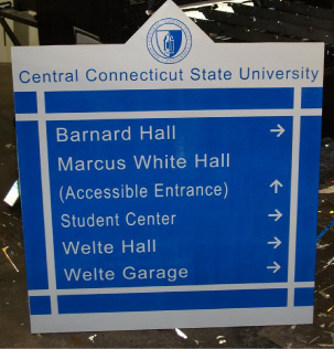 Central Connecticut State University parking sign